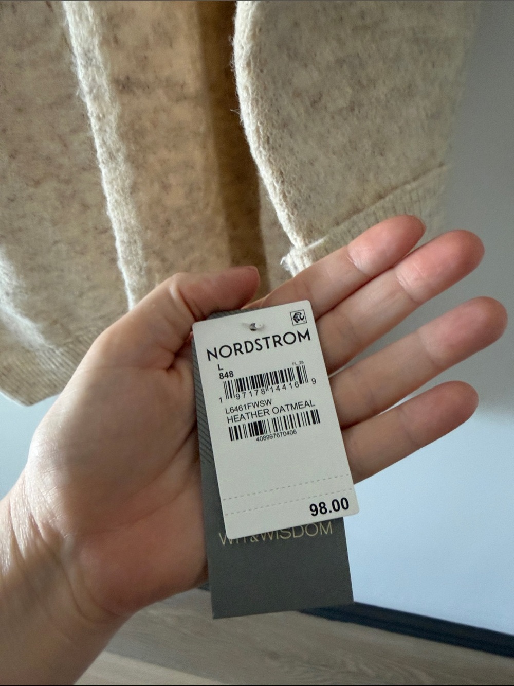 Wit & Wisdom Cream Hooded Fringe Poncho Sweater - Picture 3 of 11